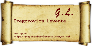 Gregorovics Levente névjegykártya